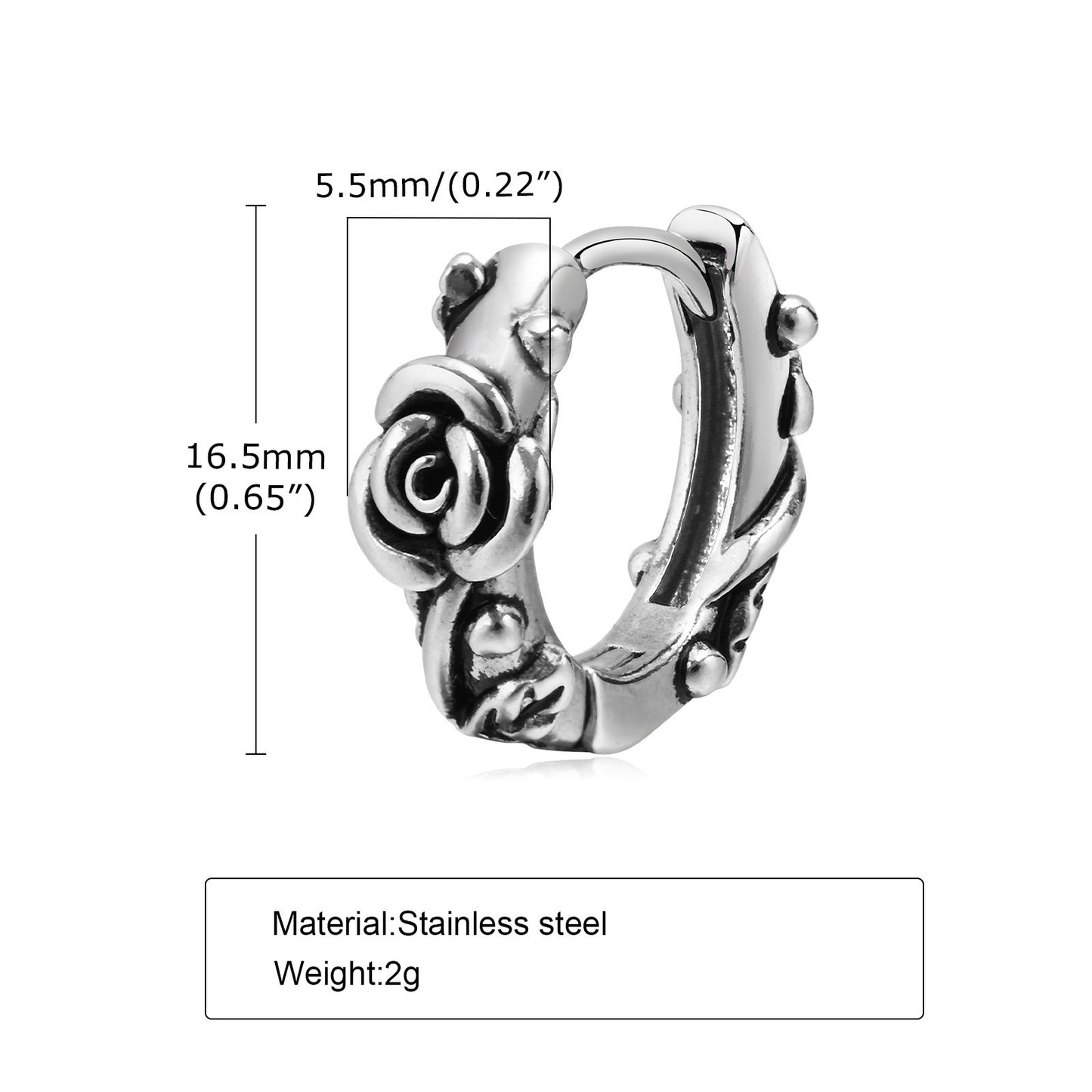 Men's Personality Fashion Retro Stainless Steel Earrings Men's Accessories
