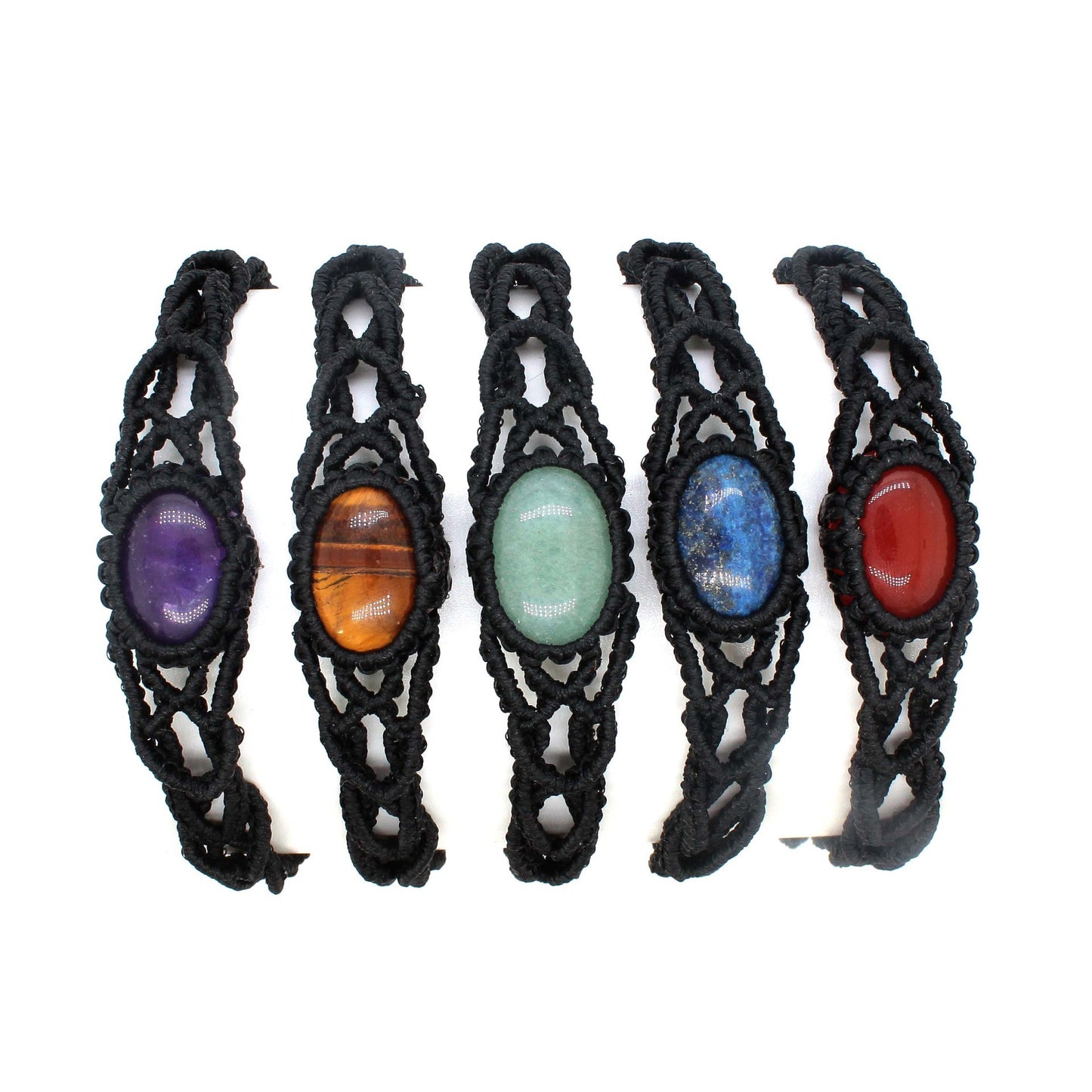 Pulsera tejida hecha a mano con forma de Dan de cristal Natural, pulsera ajustable de estilo étnico