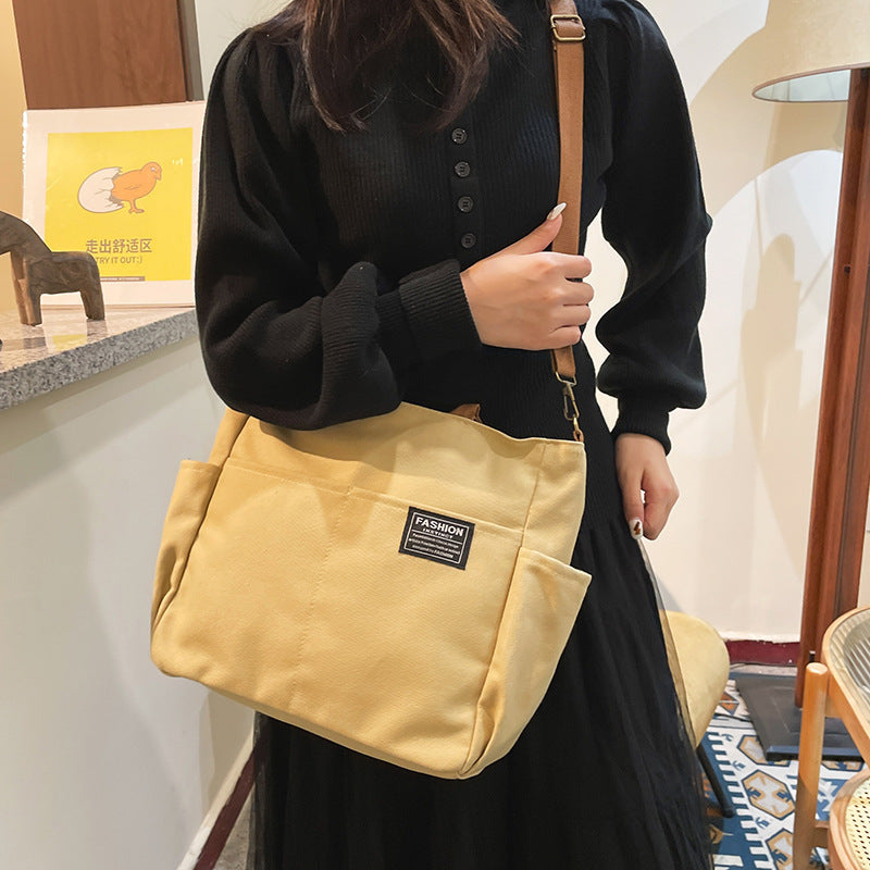 Sac messager multicouche en toile pour femmes, sacoche rétro décontractée de grande capacité, nouvelle collection
