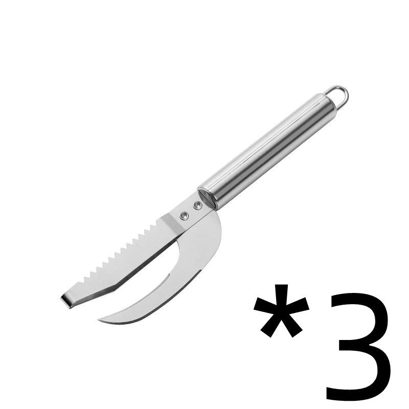 Cocina 3 en 1, cepillo de escala de acero inoxidable, raspador de pescado, raspador de pescado multifunción, herramienta de escala, cuchillo de fauces de pescado