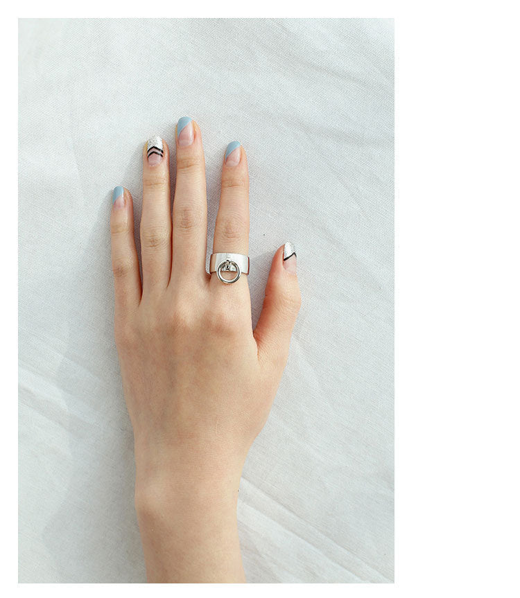 Anillo minimalista brillante con apertura de anillo de plata de ley S925