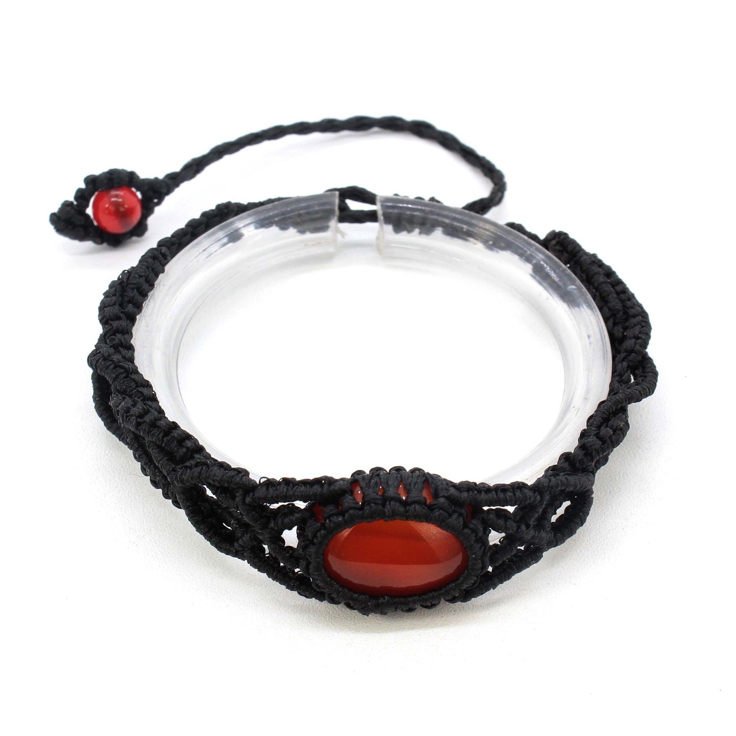 Pulsera tejida hecha a mano con forma de Dan de cristal Natural, pulsera ajustable de estilo étnico