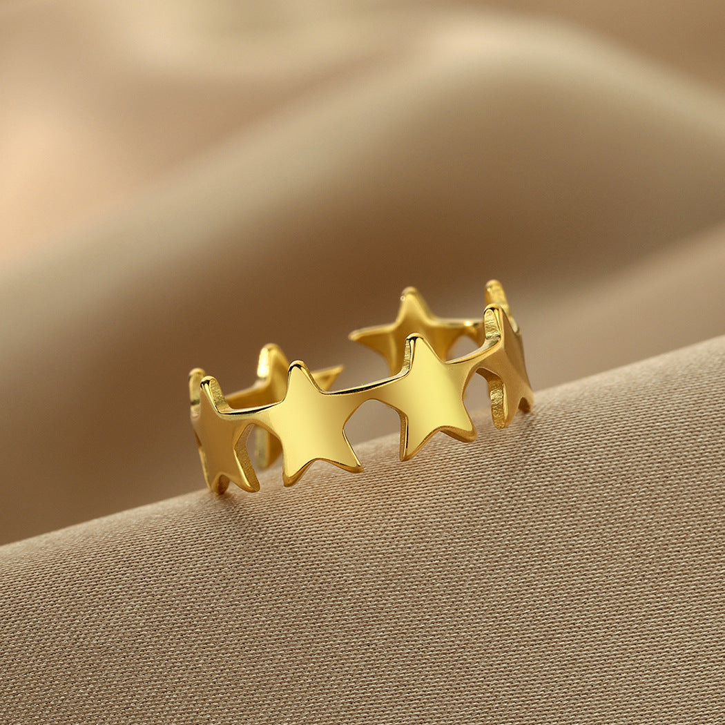 Anillo ajustable de estrella pequeña para mujer joyería vintage