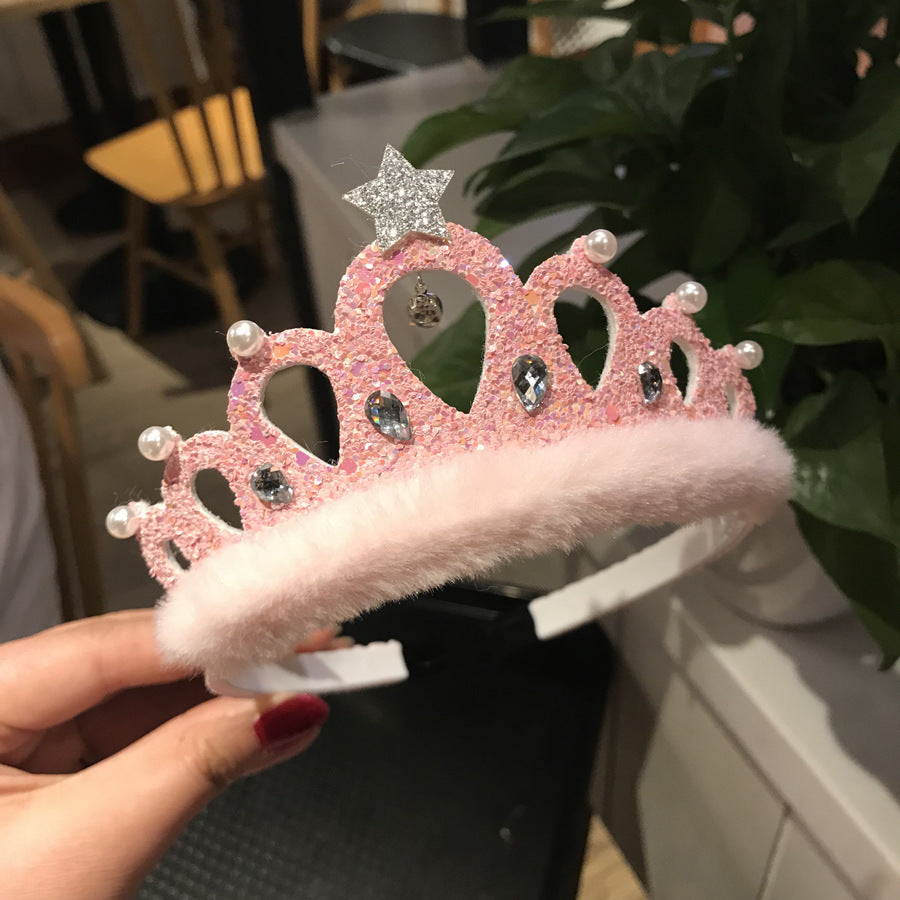 Accessoires de cheveux pour enfants, couronne en cristal à paillettes pour filles, nouvelle collection