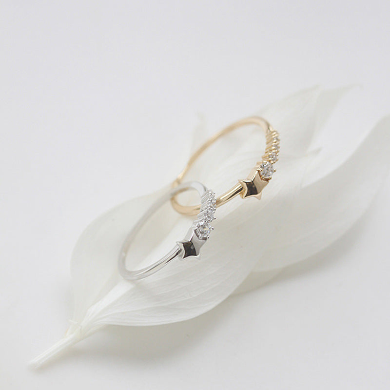 S925 Sterling Silver Pentagram Ring Affordable Luxury Fashion Wind Niche Design Simple Women's Ring