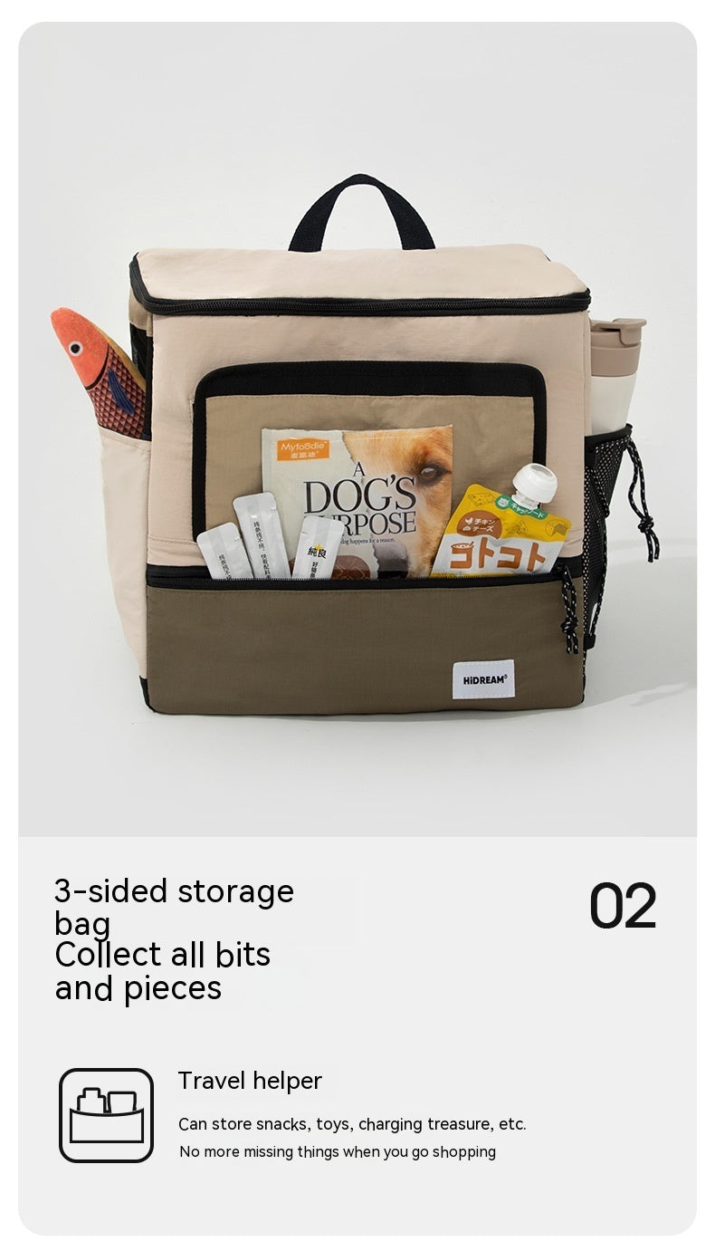 Mochila para mascotas, sombreado y ventilación, estuche de vuelo portátil