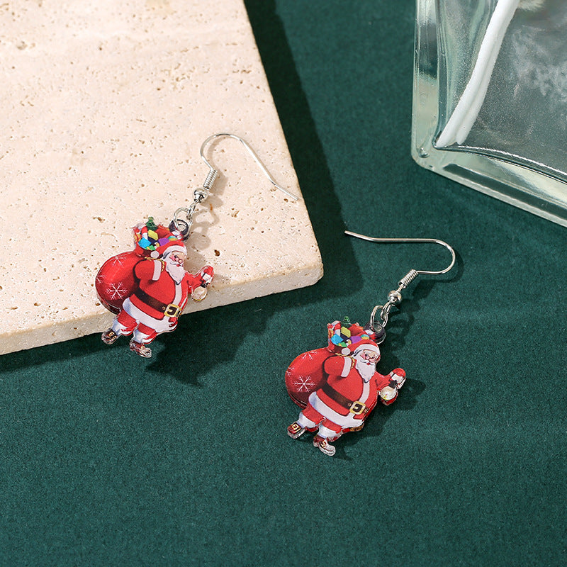 Cartoon Cute Santa Claus Acrylic Earrings