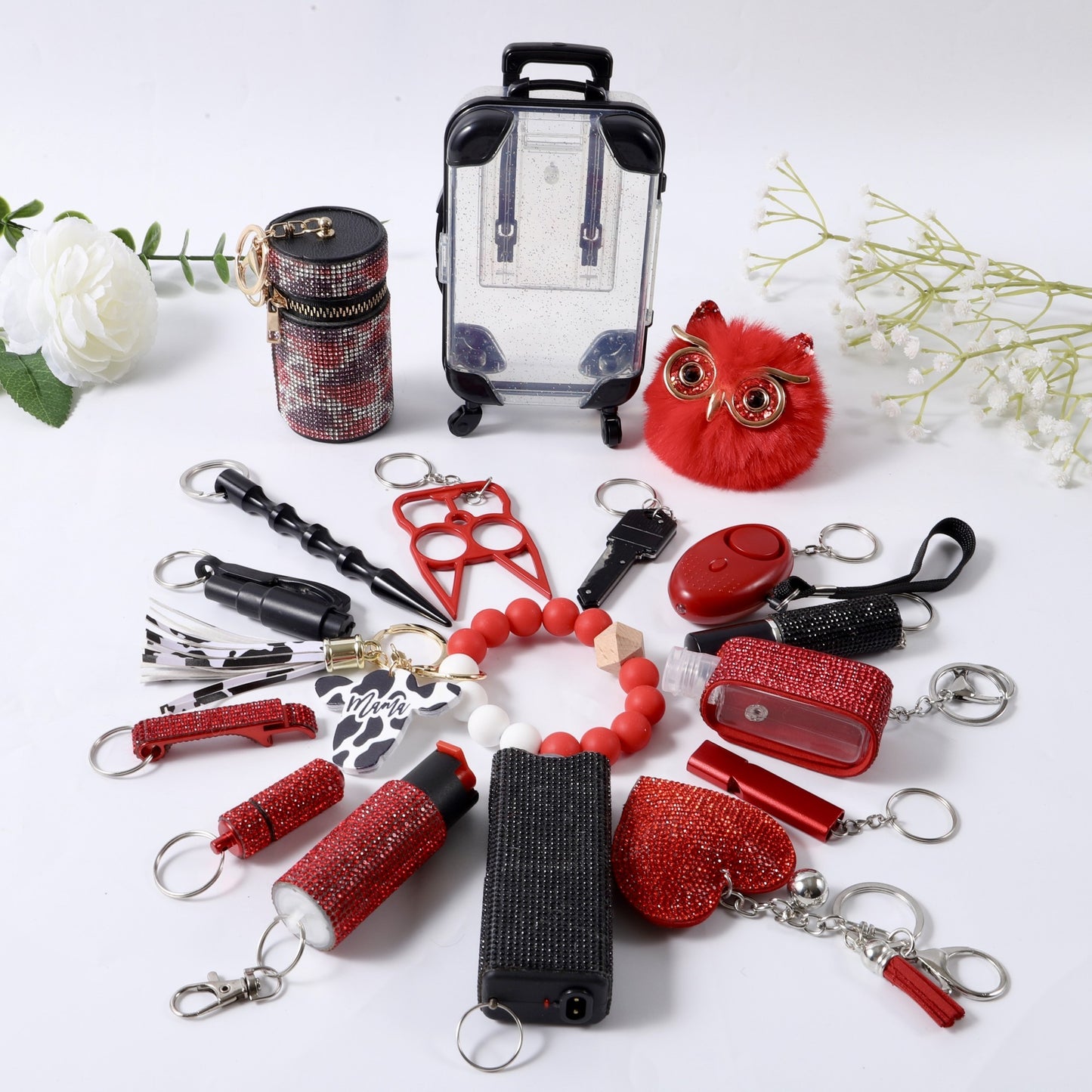 Conjunto de llaveros Fix - Rojo y negro con clase