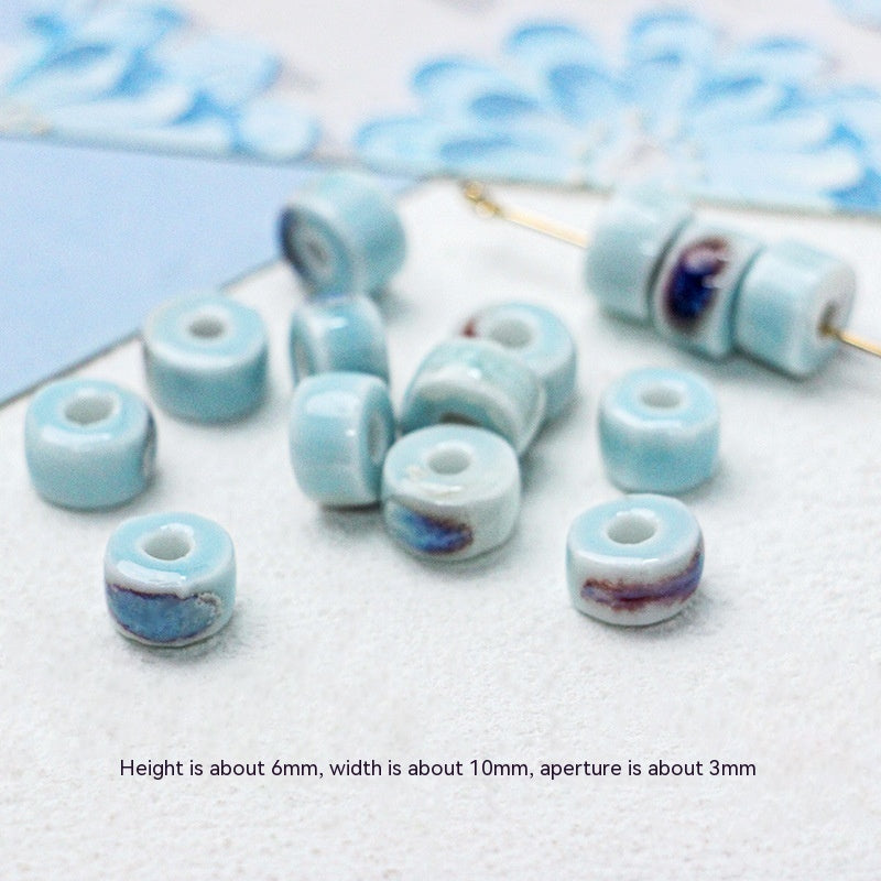 Série bleue en céramique japonaise dispersée, bricolage, collier de perles fait à la main, Bracelet, matériel de perles d'espacement
