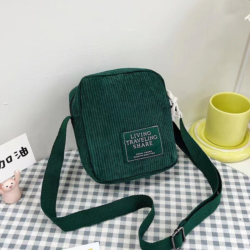 Bolso de mujer de pana retro fácil a juego