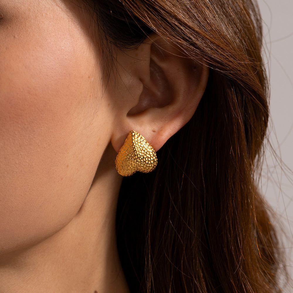 Boucles d'oreilles en acier inoxydable, Design marteau d'amour, sens, tempérament, mode