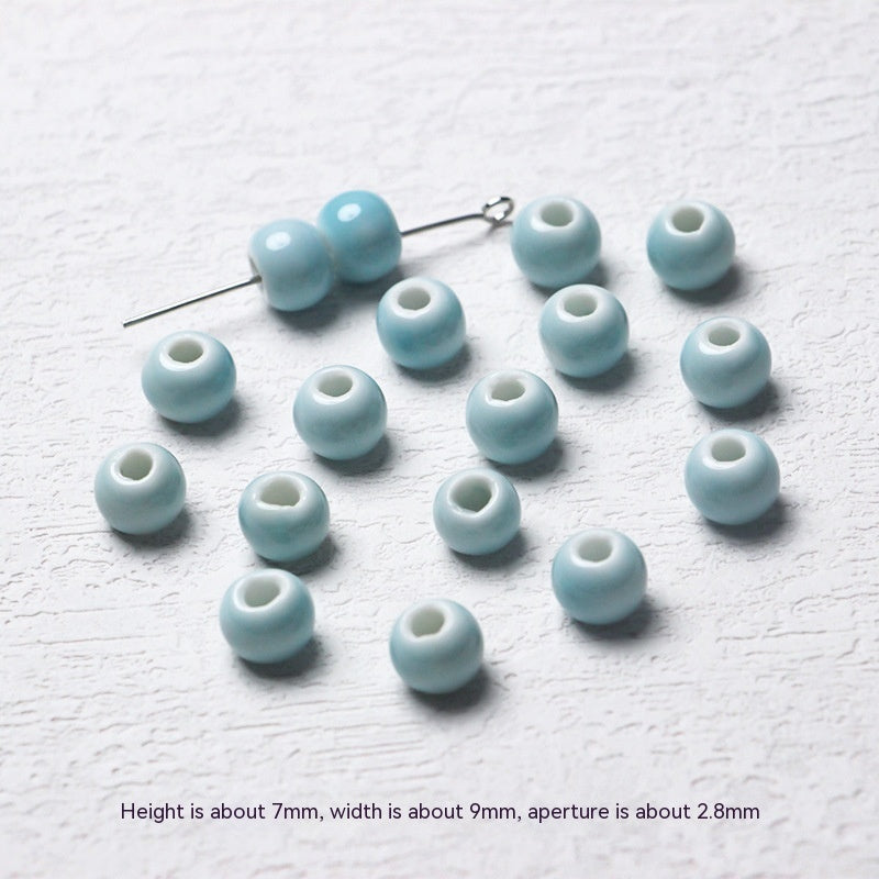 Série bleue en céramique japonaise dispersée, bricolage, collier de perles fait à la main, Bracelet, matériel de perles d'espacement
