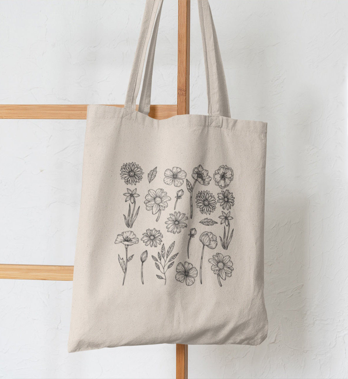 Butterfly Mushroom Printed Canvas Bag Shoulder Bag