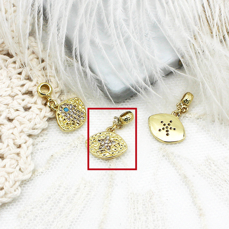 Micro-inlaid Love Sun Palm Hanging Piece Pendant Necklace Earrings Diy Material