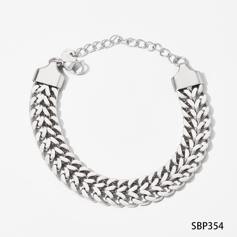 Bracelet en acier inoxydable galvanoplastie style simple