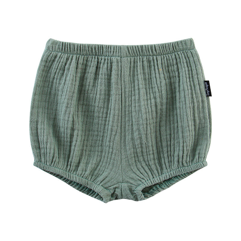 Short en crêpe de coton pour bébé, pantalon léger respirant d'été, bouffant pour bébé