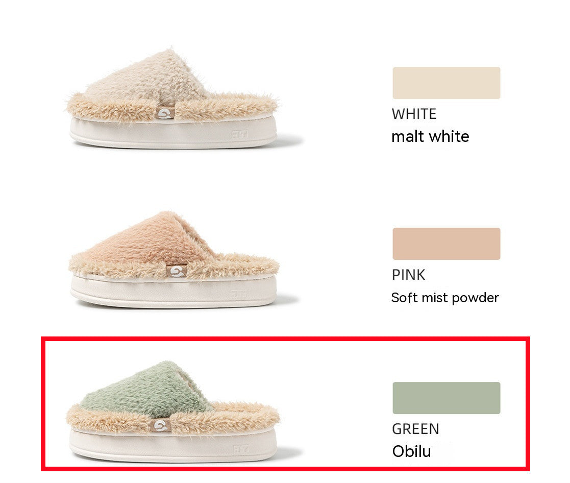 Plush Cotton Slippers Women's Home Soft Bottom Warm Keeping