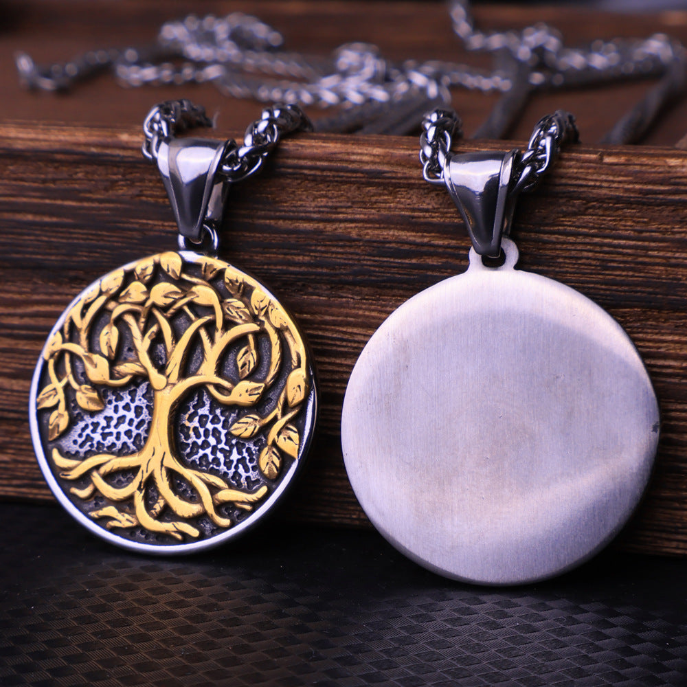 Retro Natural Style Titanium Steel Necklace