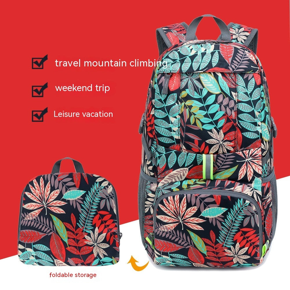 Mochila plegable de nylon impresa ligera del montar a caballo del alpinismo