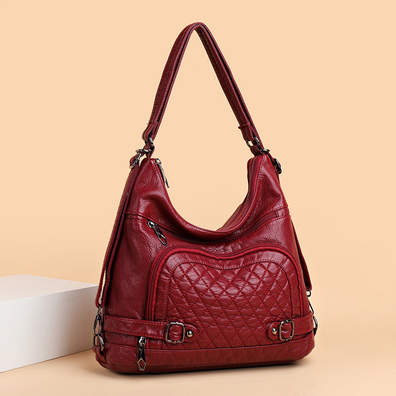 Mochila cruzada de hombro retro de gran capacidad para mujer