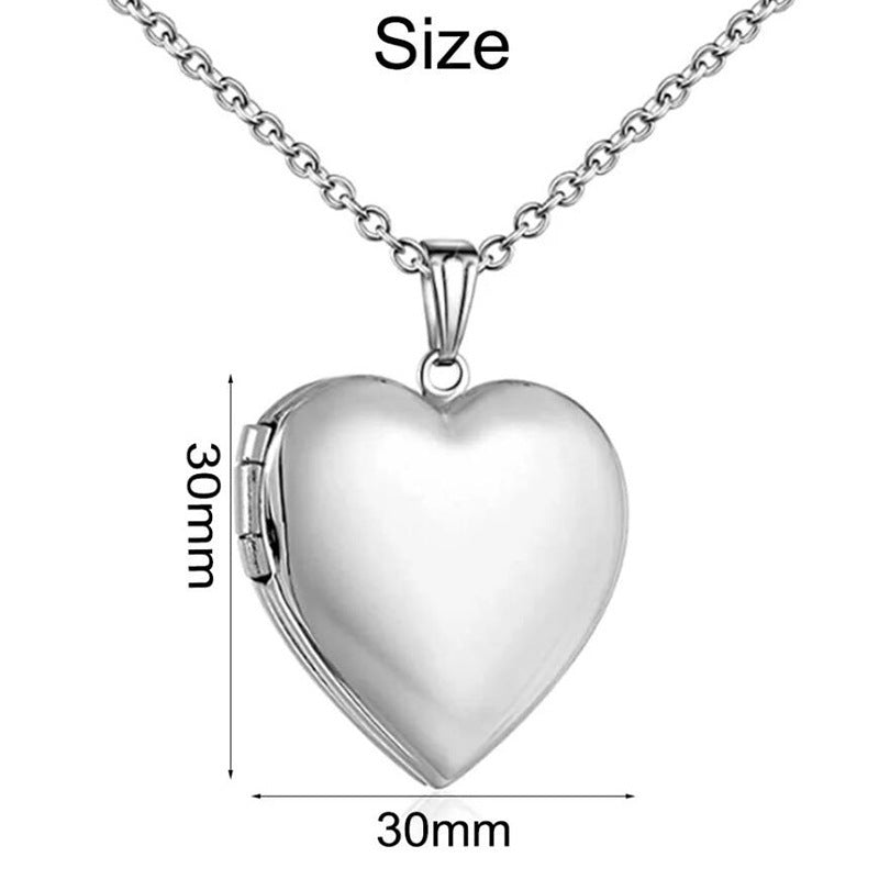Collier pendentif en forme de cœur en acier inoxydable sculpté au laser