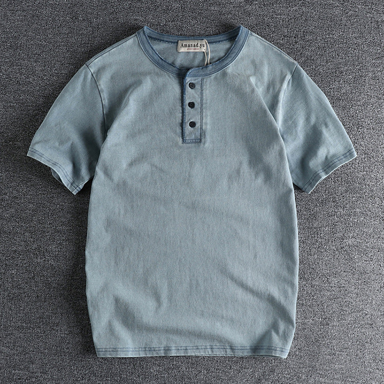Men's Retro All Cotton Short Sleeve T-shirt