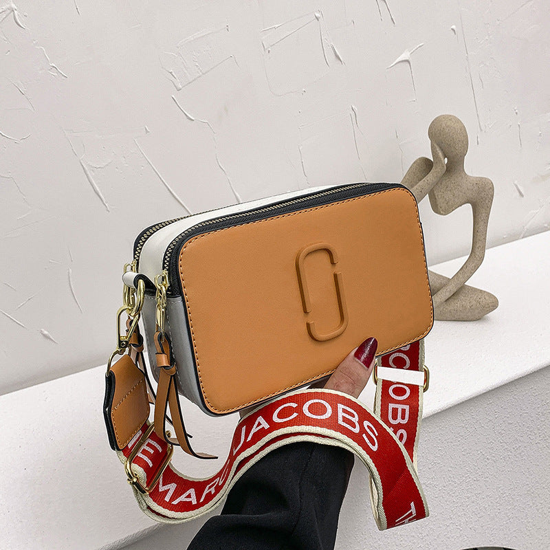 Bolso para cámara Retro Color de contraste minimalista pequeño cuadrado moderno bandolera de estilo occidental con un solo hombro