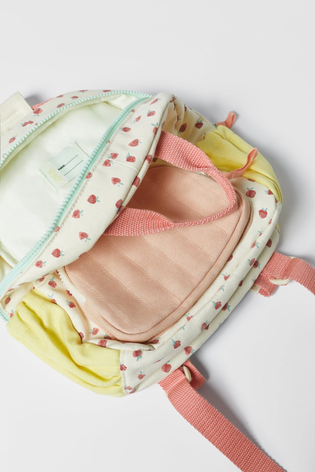 Sac à dos en toile de coton Dopamine fraise, impression multicolore, mignon sac d'école pour enfants, nouvelle collection