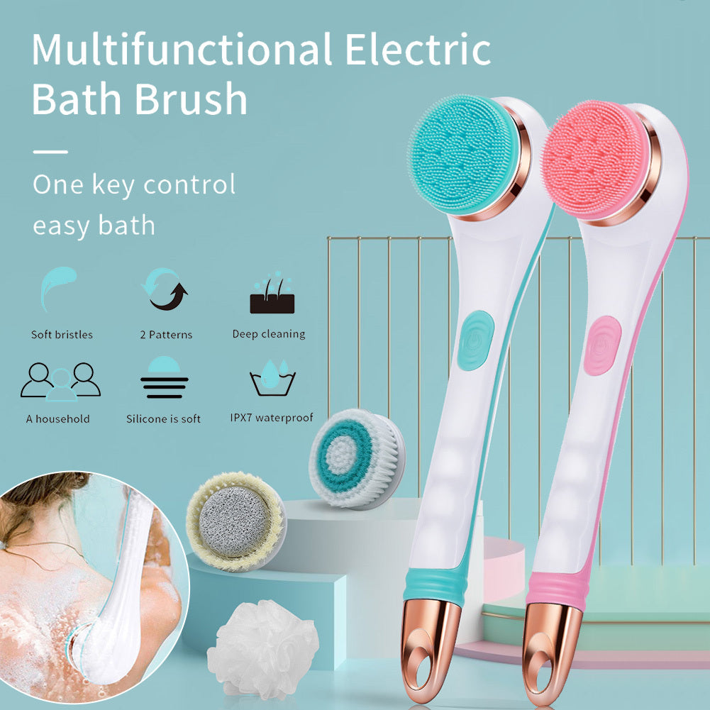 Brosse de bain électrique en Silicone, épurateur de dos, Rechargeable par USB, brosse de douche rotative à 2 vitesses, brosse de nettoyage du corps étanche pour Spa