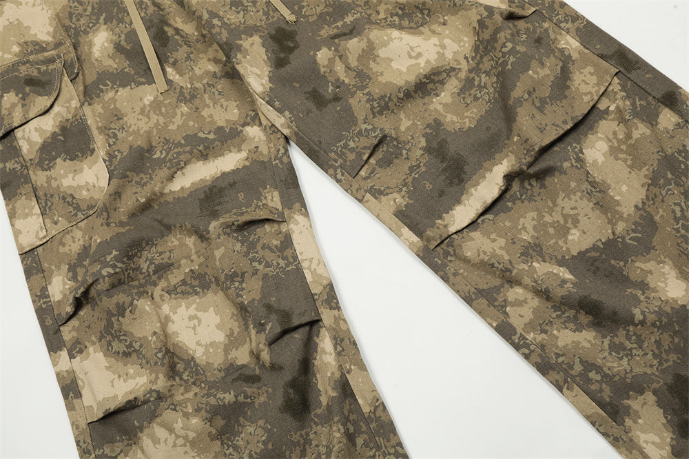 Camouflage Fashion Straight-leg Trousers Male