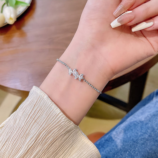Bracelet à nœud en Zircon raffiné pour femmes, niche