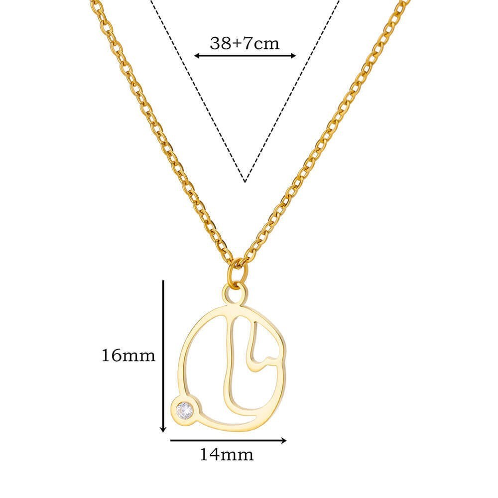 Collier avec pendentif en forme de lettre creuse Simple pour filles, ornement en acier inoxydable