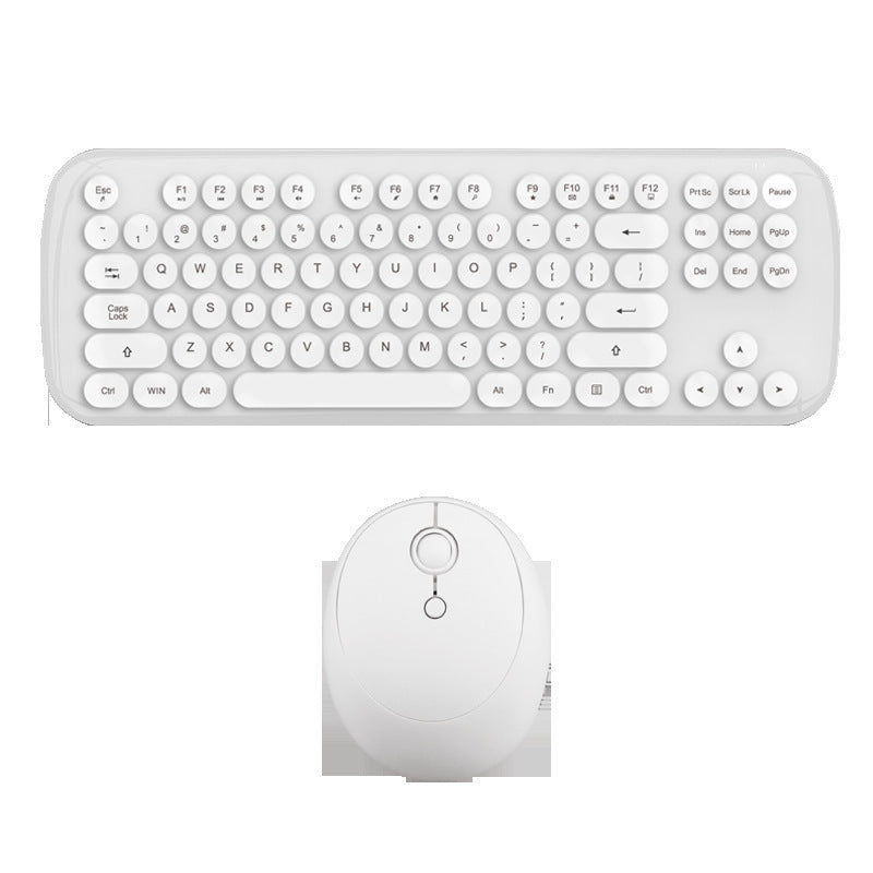 Ensemble clavier et souris sans fil filles couleur rétro