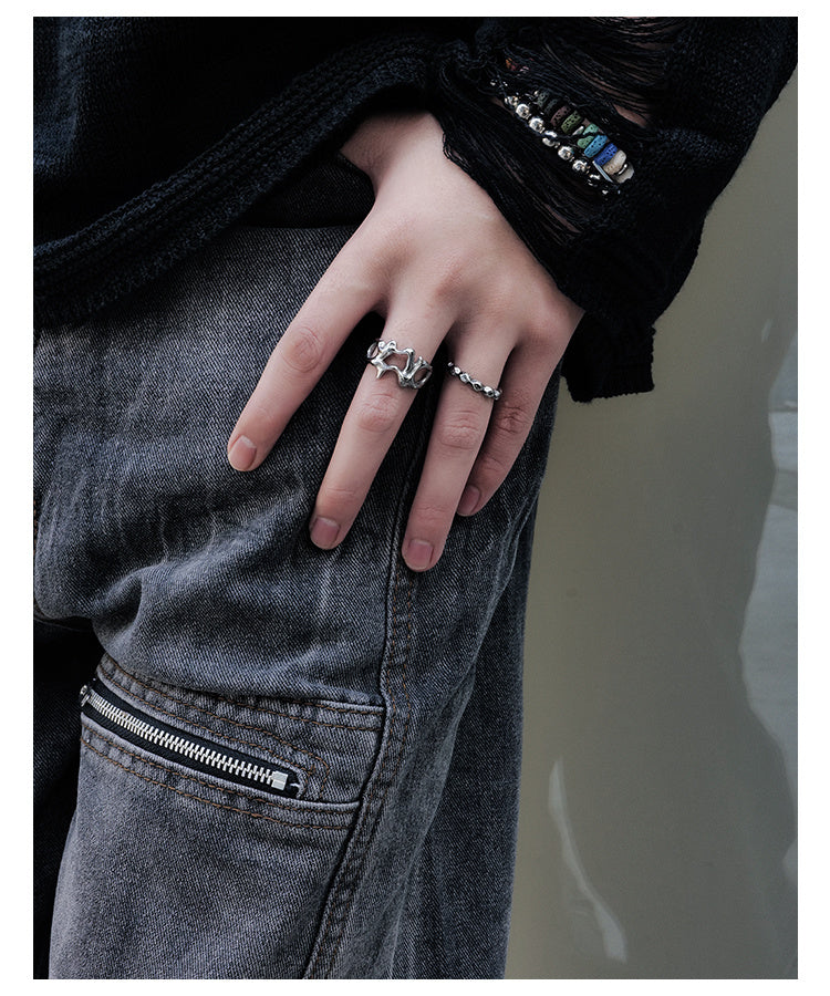 Liquid Wormhole Cold Wind Simple Bracelet Ring