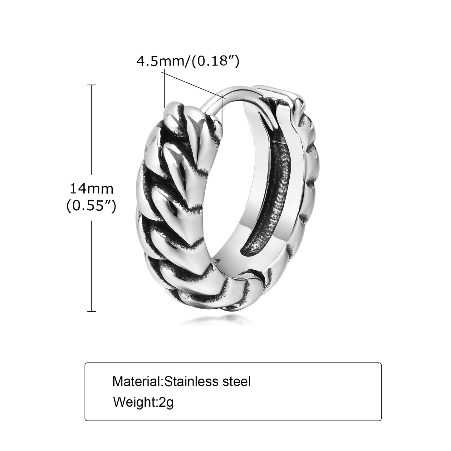 Men's Personality Fashion Retro Stainless Steel Earrings Men's Accessories