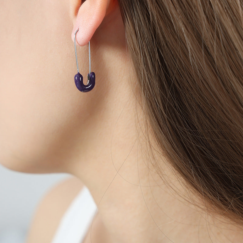 Boucles d'oreilles tendance élégantes couleur Morandi