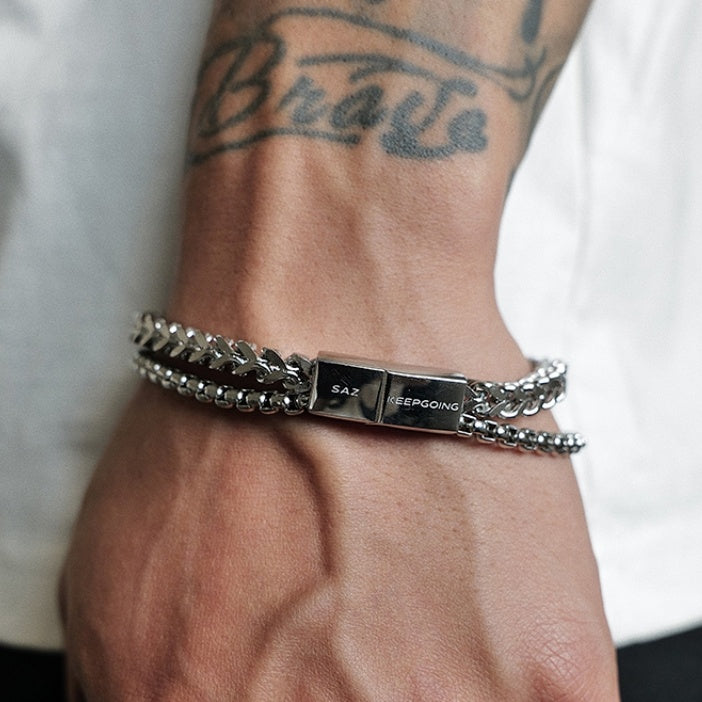 La pulsera minimalista de acero de titanio Hip Hop estilo Normcore no se desvanece