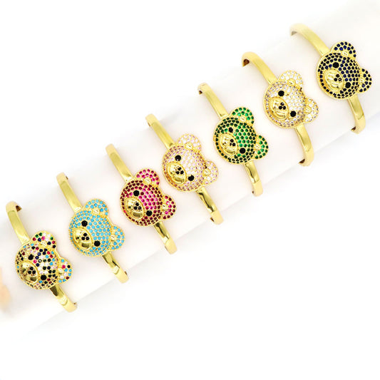 Temperament Inlaid Zircon Cute Bear Special-interest Design Animal Bracelet