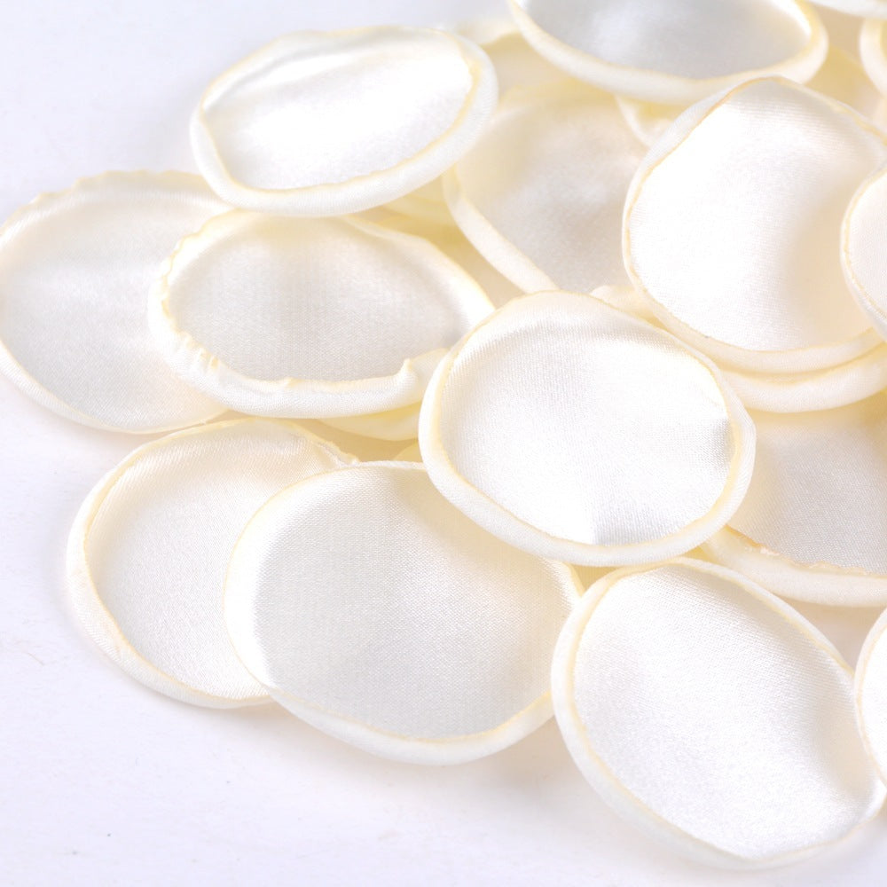 4cm Silk Rose Burnt Edge Petals Wedding Glowing Cream Powder Laminate