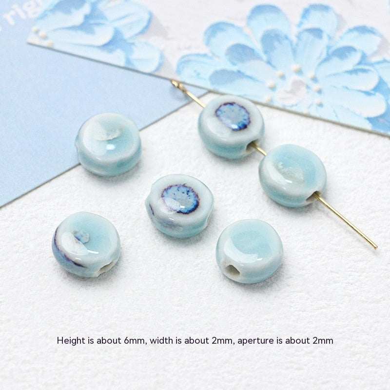 Série bleue en céramique japonaise dispersée, bricolage, collier de perles fait à la main, Bracelet, matériel de perles d'espacement