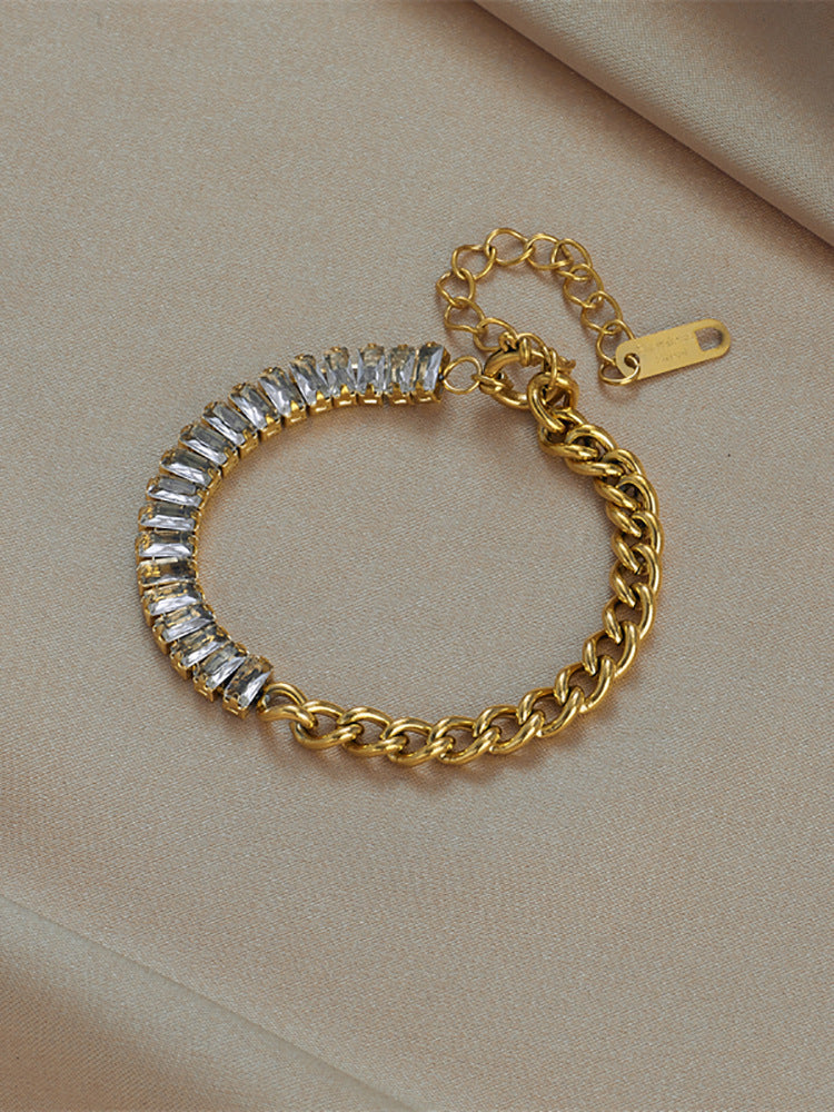 Women's Fashion Special-interest Simple Long Gang Drill Bracelet