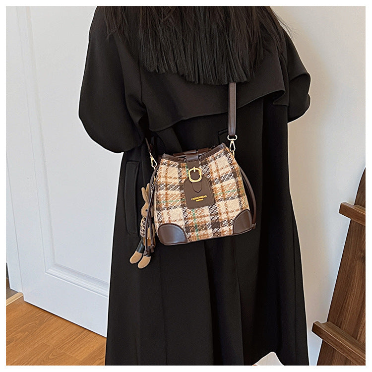 Sacs seau de mode simples, sac à bandoulière rétro à une épaule