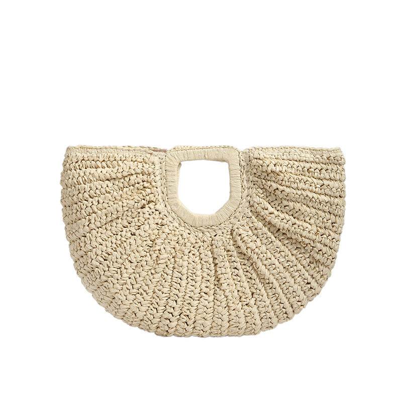 Sac de plage tissé, sac à main décontracté assorti avec tout, rétro