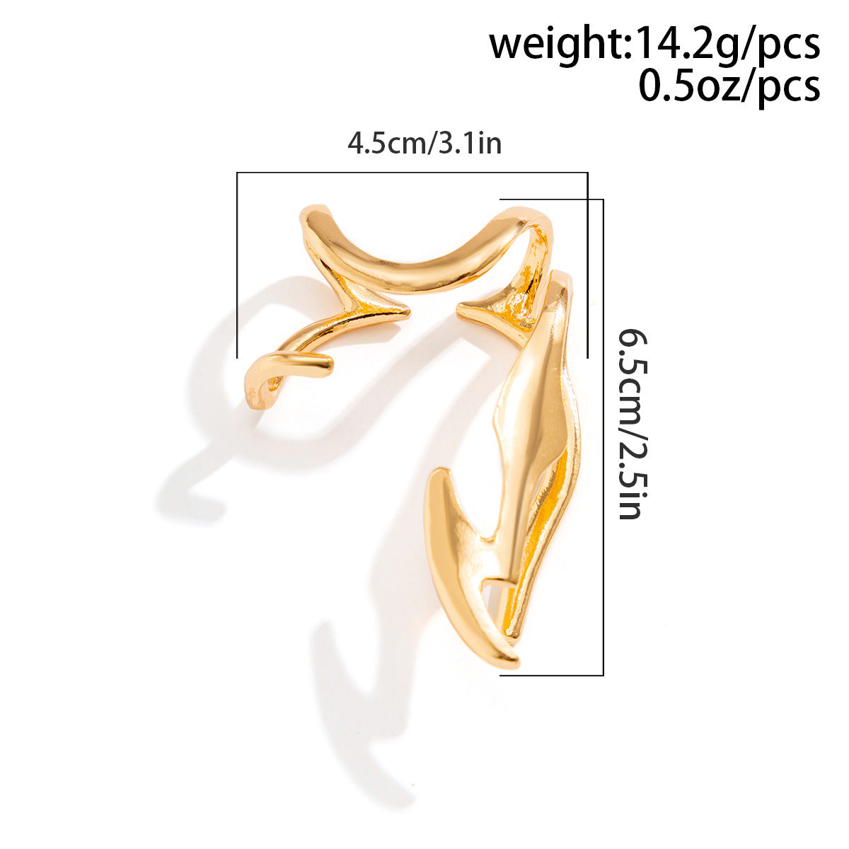 Clip d'oreille rétro créatif à contour irrégulier