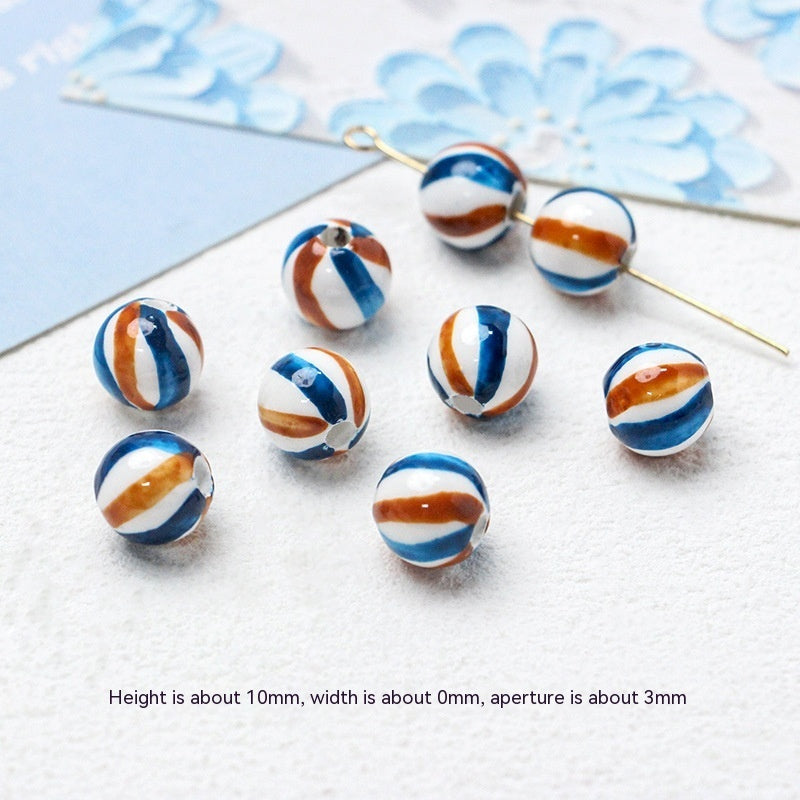 Série bleue en céramique japonaise dispersée, bricolage, collier de perles fait à la main, Bracelet, matériel de perles d'espacement