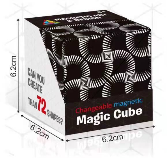 Cube magique à géométrie solide, jouet à déformation magnétique modifiable