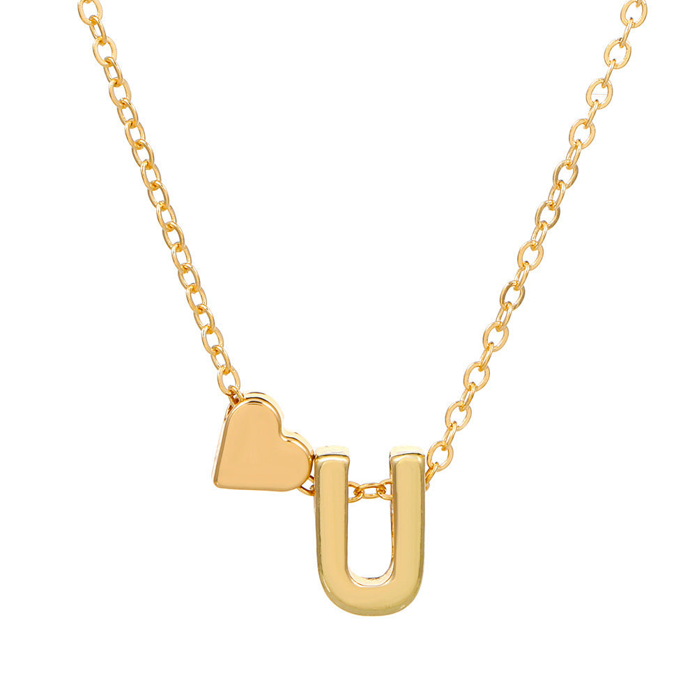 European And American Fashion Love 26 English Letter Simplicity Necklace