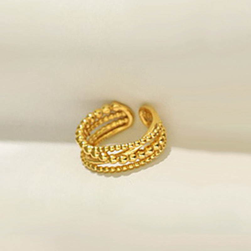 Women's Braided Winding Multi-layer Cross Ring