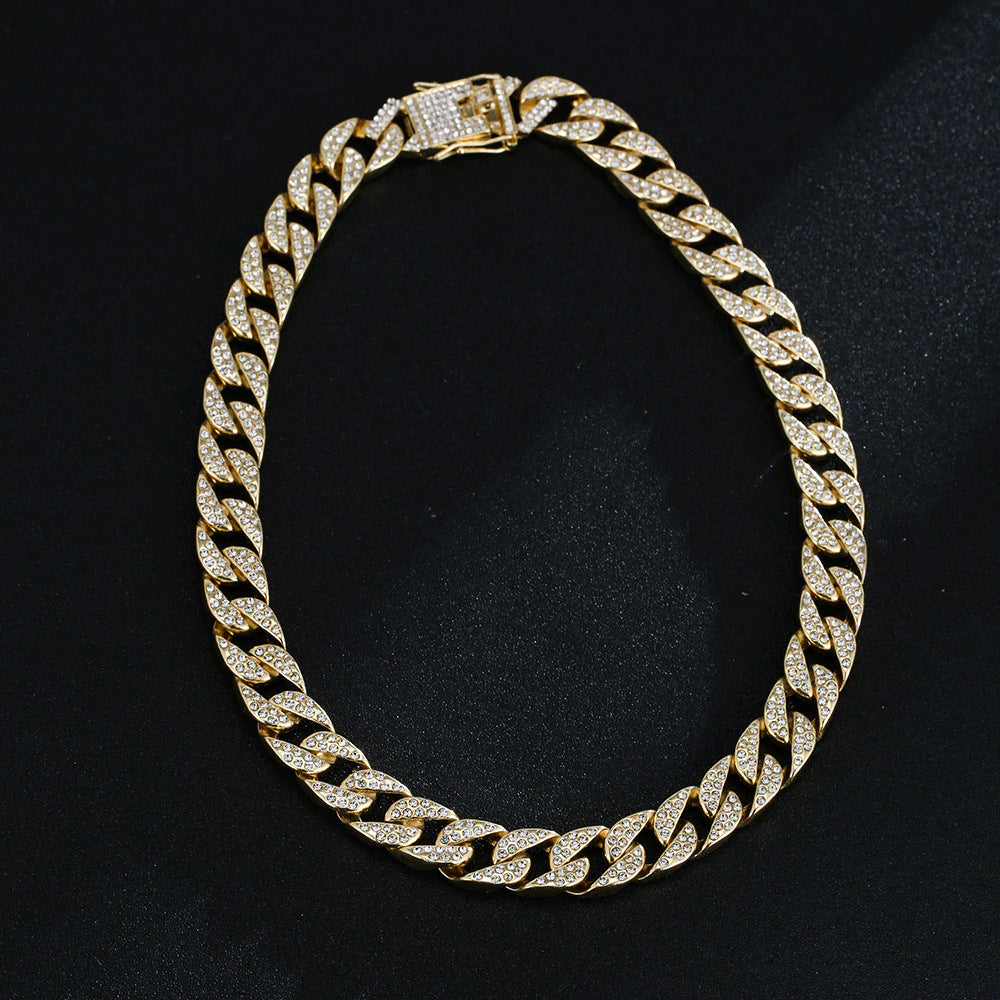 Full Diamond Inlaid Full Diamond Necklace Hipster