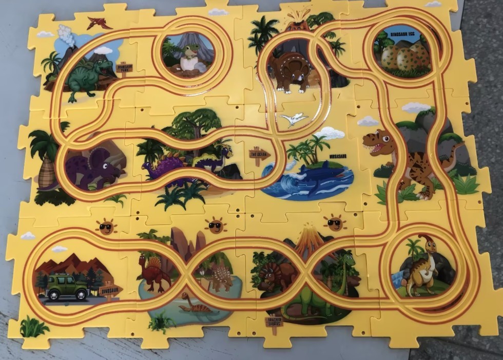 Puzzle pour enfants, vitesse de chemin de fer électrique, assemblage de voiture électrique automatique, scène de ville, Construction, jouet éducatif, cadeau